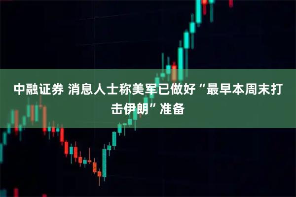 中融证券 消息人士称美军已做好“最早本周末打击伊朗”准备
